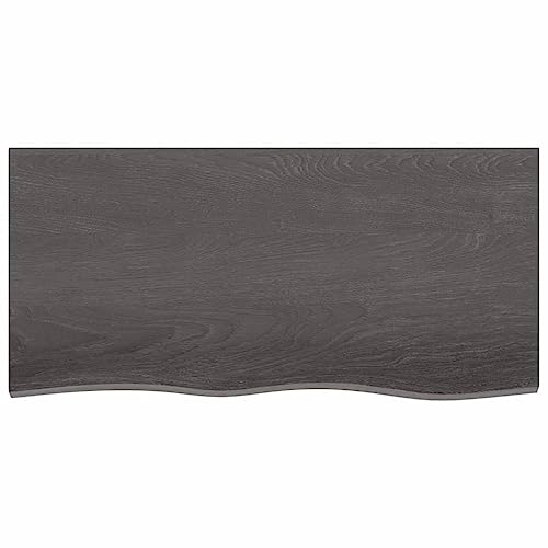 Tidyard Waschtischplatte Badezimmer Waschtisch Waschtischkonsole Platte Holzplatte für Aufsatzbecken Badmöbel Dunkelgrau 100x50x4 cm Massivholz Behandelt von Tidyard