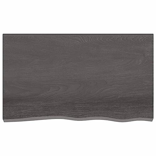 Tidyard Waschtischplatte Badezimmer Waschtisch Waschtischkonsole Platte Holzplatte für Aufsatzbecken Badmöbel Dunkelgrau 100x60x4 cm Massivholz Behandelt von Tidyard