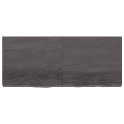 Tidyard Waschtischplatte Badezimmer Waschtisch Waschtischkonsole Platte Holzplatte für Aufsatzbecken Badmöbel Dunkelgrau 140x60x4 cm Massivholz Behandelt von Tidyard