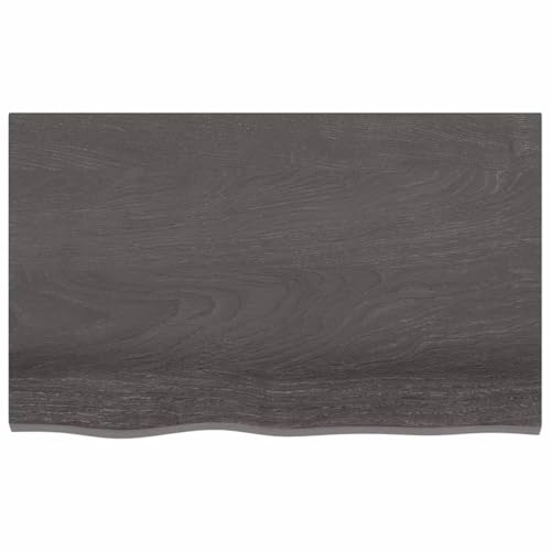 Tidyard Waschtischplatte Badezimmer Waschtisch Waschtischkonsole Platte Holzplatte für Aufsatzbecken Badmöbel Dunkelgrau 80x50x2 cm Massivholz Behandelt von Tidyard