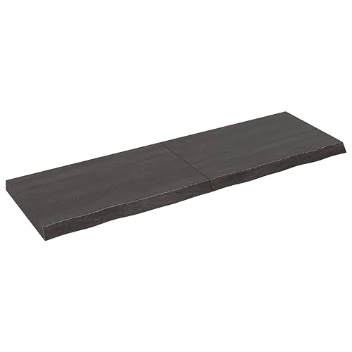 Tidyard Waschtischplatte Tischplatte Regal Schrankoberplatte Schreibtischplatte Badezimmer Waschtisch Waschtischkonsole Platte Holzplatte für Aufsatzbecken Badmöbel Baumkante Dunkelgrau 160x50x6 cm von Tidyard