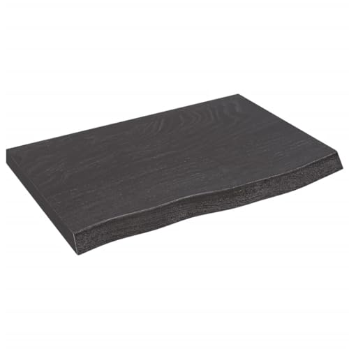 Tidyard Waschtischplatte Tischplatte Regal Schrankoberplatte Schreibtischplatte Badezimmer Waschtisch Waschtischkonsole Platte Holzplatte für Aufsatzbecken Badmöbel Baumkante Dunkelgrau 60x40x4 cm von Tidyard