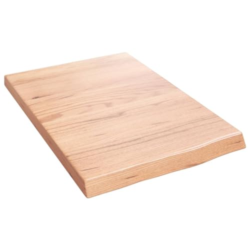 Tidyard Waschtischplatte Tischplatte Regal Schrankoberplatte Schreibtischplatte Badezimmer Waschtisch Waschtischkonsole Platte Holzplatte für Aufsatzbecken Badmöbel Baumkante Hellbraun 40x60x4 cm von Tidyard