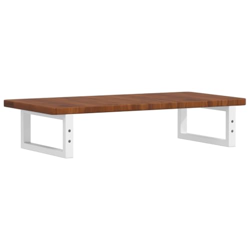 Tidyard Waschtischplatte mit Halterung Holzplatte Waschtischkonsole Wandmontage,Waschbeckenplatte Wandkonsole Tischplatte 80 x 40 x 2,5 cm (L x B x T) für Aufsatzwaschbecken Dunkelbraun Massives von Tidyard