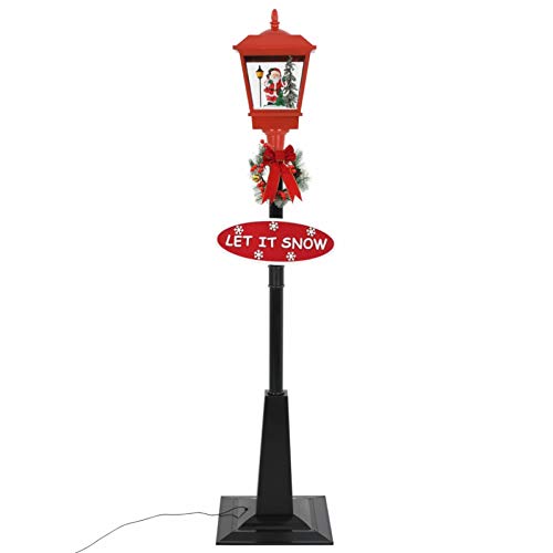 Tidyard Weihnachts-Straßenlampe Lampe Mit Weihnachtsmann 180 cm LED,Weihnachts-Straßenleuchte Mit 19 LEDs,IP 23,ABS (Pfosten und Sockel)+PVC (Lampenschirm) von Tidyard