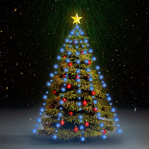 Tidyard Weihnachtsbaum Lichternet, Weihnachtsbaumbeleuchtung, Weihnachtskegelbaum Lichterbaum Innen Außen Weihnachtsdeko Beleuchtung Lichterkette mit 150 LEDs Blau 150 cm von Tidyard