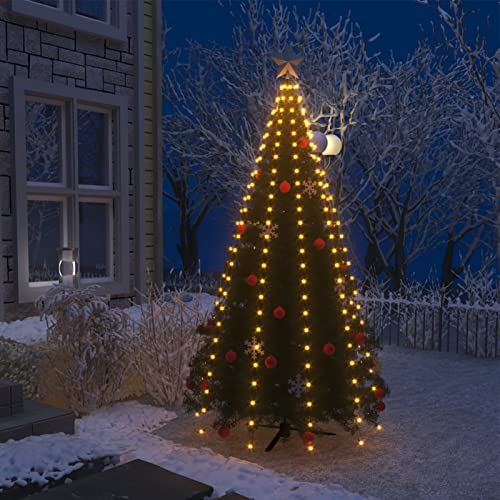 Tidyard Weihnachtsbaum Lichternet, Weihnachtsbaumbeleuchtung, Weihnachtskegelbaum Lichterbaum Innen Außen Weihnachtsdeko Beleuchtung Lichterkette mit 250 LEDs Warmweiß 250 cm von Tidyard