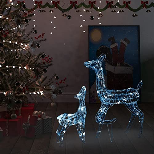 Tidyard Weihnachtsdekoration Rentier Familie Weihnachtsdeko Weihnachtsbeleuchtung Rentier-Beleuchtet für Innen- und Außen Gartenleucht-Deko Weihnachtsfigur Weihnachts Dekoration 160 LED Kaltweiß von Tidyard