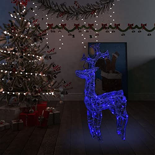 Tidyard Weihnachtsdekoration Rentiere 90 LEDs Weihnachtsdeko Weihnachtsbeleuchtung Rentier-Beleuchtet für Innen- und Außen Gartenleucht-Deko Weihnachtsfigur Weihnachts Dekoration 60x16x100 cm Acryl von Tidyard