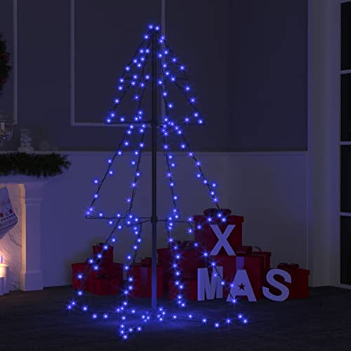 Tidyard Weihnachtskegelbaum 160 LEDs Pyramide Christbaum 8 verschiedenen Lichteffekten Metallbaum Tannenbaum Lichterpyramide Kunstlicherbaum Indoor Outdoor 78x120 cm von Tidyard