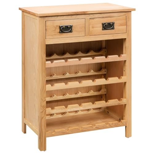 Tidyard Weinschrank 72x32x90 cm Massivholz Eiche Flaschenständer Flaschenhalterung für Bar Restaurant Weinkeller von Tidyard