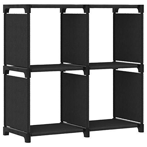 Tidyard Würfel-Regal 4 Fächer Bücherregal Standregal Würfelregal Wandregal Lagerregal Schwarz 69x30x72,5 cm Stoff Tidyard Würfel-Regal 4 Fächer Bücherregal Standregal Würfelregal Wandregal Lagerregal Schwarz 69x30x72,5 cm Stoff von Tidyard
