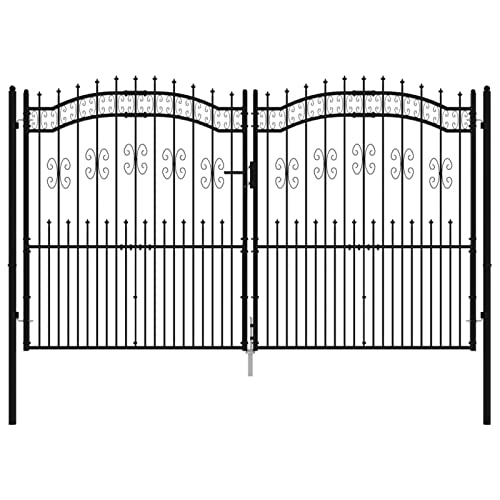 Tidyard Zauntor mit Speerspitzen Doppelflügel Gartentor Gartentür Gartenpforte Zauntür Hoftür Tor Hoftor Pforte Einzeltor Schwarz 305x223 cm Stahl Tidyard Zauntor mit Speerspitzen Doppelflügel Gartentor Gartentür Gartenpforte Zauntür Hoftür Tor Hoftor Pforte Einzeltor Schwarz 305x223 cm Stahl von Tidyard