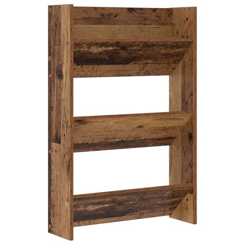 Wandschuhschränke Altholz 60 x 18 x 60 cm Holzwerkstoff Standregal Schuhständer für Wohnzimmer Schlafzimmer Flur Eingang von Tidyard