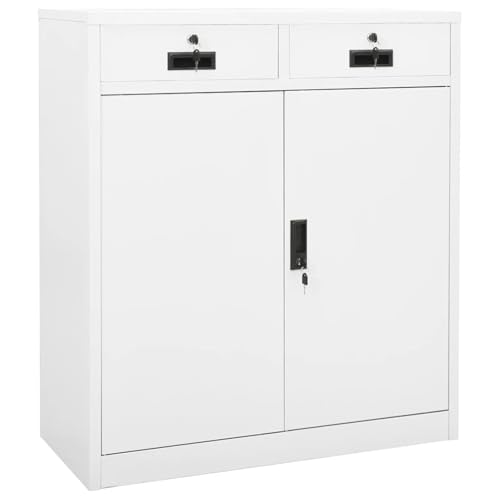 Weißer Büroschrank 90x40x102 cm Stahl Aktenschrank für Büro- und Heimgebrauch Weißer Büroschrank 90x40x102 cm Stahl Aktenschrank für Büro- und Heimgebrauch von Tidyard