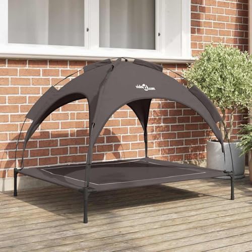 erhöhtes Hundebett mit abnehmbarem Dach Braun XL Stahl, Kühlendes Haustierbett Hundesofa für Haus Garten Camping42008192 erhöhtes Hundebett mit abnehmbarem Dach Braun XL Stahl, Kühlendes Haustierbett Hundesofa für Haus Garten Camping42008192 von Tidyard