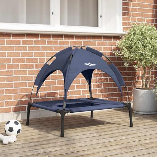 erhöhtes Hundebett mit abnehmbarem Dach Marineblau L Stahl, Kühlendes Haustierbett Hundesofa für Haus Garten Camping42008179 erhöhtes Hundebett mit abnehmbarem Dach Marineblau L Stahl, Kühlendes Haustierbett Hundesofa für Haus Garten Camping42008179 von Tidyard