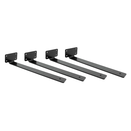 4 Stück 30,5 cm Regalhalterungen – robustes schwarzes Metall-L-Halterungs-Set für Wandmontage, schwebende Regale – inklusive Schrauben und Dübeln – ideal für Garage, Küche, Speisekammer oder 4 Stück 30,5 cm Regalhalterungen – robustes schwarzes Metall-L-Halterungs-Set für Wandmontage, schwebende Regale – inklusive Schrauben und Dübeln – ideal für Garage, Küche, Speisekammer oder von Tie Down