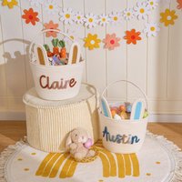 Personalisierter Baby Korb Handgefertigter Spielzeug Organizer Aus Baumwolle I-Cord Personalisierter Baby Korb Handgefertigter Spielzeug Organizer Aus Baumwolle I-Cord von TieDapperStudio