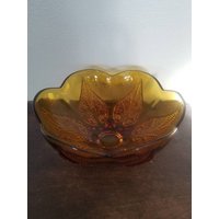 Vintage Mcm Anchor Hocking Bernstein Renaissance Perlen Blatt Schale. Schmuckstück Teller. Schmuckschale von TieTheKnotVintage