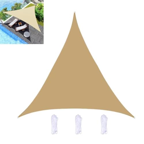 3x3x3m Sonnensegel Dreieckig, Wasserdicht Sonnenschutz Sunsegel Sand, 95% UV-Schutz,für Außenbereich,Garten von Tielag