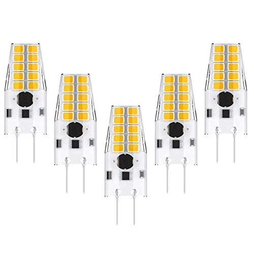 Tielag G4 LED 3W Lampen, Ersatz für 30W Halogenlampen, LED G4 Birnen, 300LM, WarmWeiß 3000K, AC/DC 12V LED Leuchtmittel, Kein Flackern, 5er Pack von Tielag
