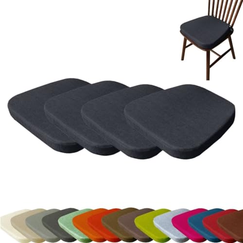 Stuhlkissen mit Bändern, 4er-Set Sitzkissen 43×40×35×3cm, Waschbare Stuhlauflage rutschfest, Sitzpolster für Indoor und Outdoor, Hocker, Stühle, Bänke und Fußböden Stuhlkissen mit Bändern, 4er-Set Sitzkissen 43×40×35×3cm, Waschbare Stuhlauflage rutschfest, Sitzpolster für Indoor und Outdoor, Hocker, Stühle, Bänke und Fußböden von Tielag