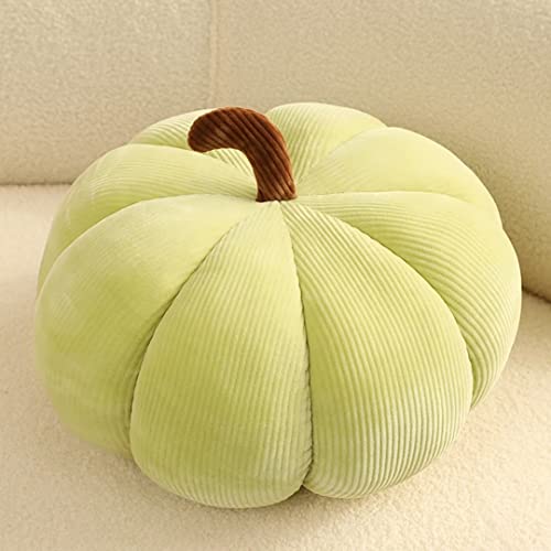 Tielag 3D Plüsch Kürbis Dekokissen, Halloween Kürbiswurf Kissen Plüsch Weiche Halloween Kürbis Dekorative Sofa Kissen Sitzkissen Zierkissen Dekoration für Sofa Couch Schlafzimmer, Gelbgrün, 55cm von Tielag