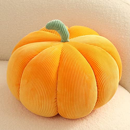 Tielag 3D Plüsch Kürbis Dekokissen, Halloween Kürbiswurf Kissen Plüsch Weiche Halloween Kürbis Dekorative Sofa Kissen Sitzkissen Zierkissen Dekoration für Sofa Couch Schlafzimmer, Orange, 20cm von Tielag