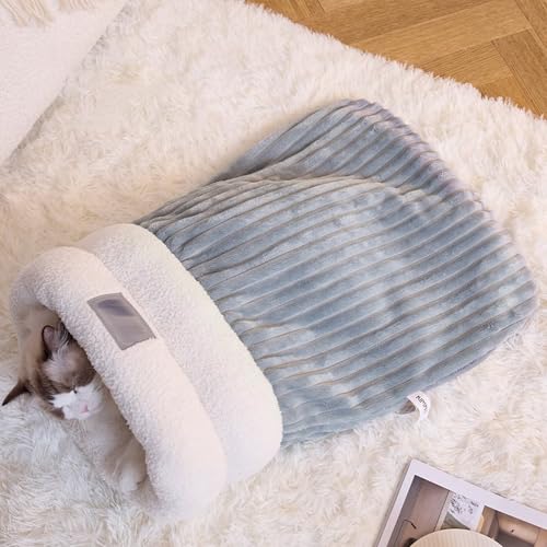 Tielag Katzenschlafsack, Cat Winter Sleeping Bag, Katzen Schlafsack Warm, Hundeschlafsack, Haustierhöhlenbett, 54 x 45 cm Katzenbett für kleine Katzen Hunde Bis Zu 6 Kg, Graublau, L Tielag Katzenschlafsack, Cat Winter Sleeping Bag, Katzen Schlafsack Warm, Hundeschlafsack, Haustierhöhlenbett, 54 x 45 cm Katzenbett für kleine Katzen Hunde Bis Zu 6 Kg, Graublau, L von Tielag