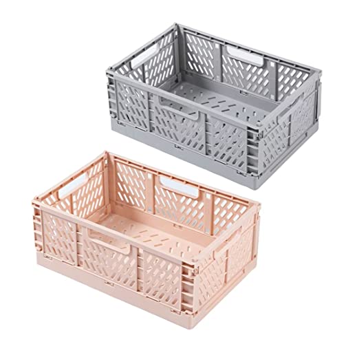 Tielag Klappkiste, 2 Stück Klappbox Klein, Klappkisten Stapelbar, Klappboxen Faltbar Stabil, Faltbar Plastik Lagerkisten für Kinderzimmer,Küche,Arbeitszimmer, 30,5 × 20,3 × 12,5cm von Tielag