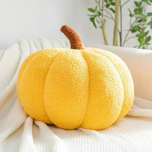 Tielag Kürbis Kissen, Kürbis Deko, Herbstdeko Plüsch Kürbiskissen, Halloween Kürbis Deko Kissen, Gelb, 35cm Tielag Kürbis Kissen, Kürbis Deko, Herbstdeko Plüsch Kürbiskissen, Halloween Kürbis Deko Kissen, Gelb, 35cm von Tielag