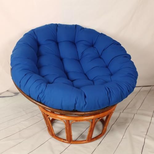 Tielag Papasansessel Kissen, Papasan Sitzkissen für Hängesessel, Rund Papasan Sessel, Polster Sitzauflage für Gartenmöbel Sesselkissen, Blau, 80 x 80 cm von Tielag