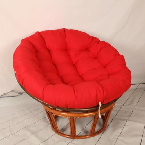 Tielag Papasansessel Kissen, Papasan Sitzkissen für Hängesessel, Rund Papasan Sessel, Polster Sitzauflage für Gartenmöbel Sesselkissen, Rot, 70 x 70 cm von Tielag