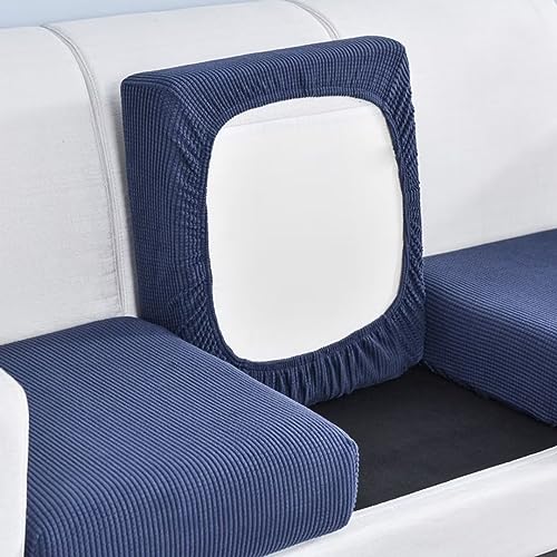 Tielag Sofa Sitzkissenbezug, Stretch Sofa Sitzkissenbezug, Elastischer Kissenbezüge, Sofa Sitzbezug, Sofabezug für alle Sofas, Blue, Großer 3-Sitzer von Tielag