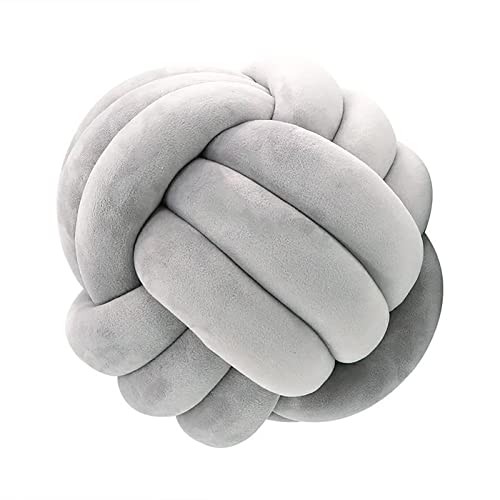 Tielag knotenkissen, Knot Kopfkissen, Hand gewebt Knotenkissen, Knotenkissen Plüsch Kissen Weiche Geknotetes Kissen Knoten Ball Kissen Dekor Bett Zimmer, 20cm, 1 von Tielag