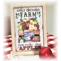 Apple Orchard Farm Gerahmtes Holzschild Für Abgestufte Tabletts Apfeldekor von TieredTrayTreasures