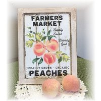 Farmers Market Peaches Gerahmt Holzschild Für Abgestufte Tabletts Pfirsich Dekor von TieredTrayTreasures