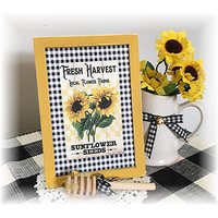 Fresh Harvest Sunflower Seeds Gerahmtes Holzschild Für Abgestufte Tabletts Sonnenblumendekor von TieredTrayTreasures