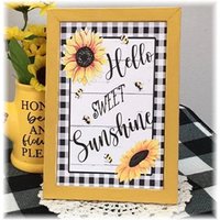 Hello Sweet Sunshine Gerahmtes Holzschild Für Gestufte Tabletts Sonnenblumendekor von TieredTrayTreasures