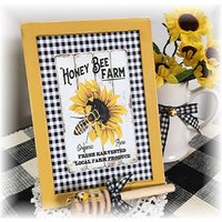 Honey Bee Farm Sonnenblume Gerahmt Holzschild Für Abgestufte Tabletts Sonnenblumendekor von TieredTrayTreasures