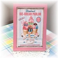 Old Fashioned Eisdiele Gerahmt Holzschild Für Abgestufte Tabletts Eis Dekor von TieredTrayTreasures