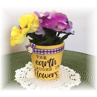 The Earth Laughs in Flowers Mini-Blumentopf Aus Keramik Mit Stiefmütterchen von TieredTrayTreasures