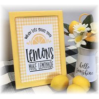 Wenn Das Leben Dir Zitronen Macht Limonade Gerahmt Holzschild Für Abgestufte Tabletts Zitronendekor von TieredTrayTreasures