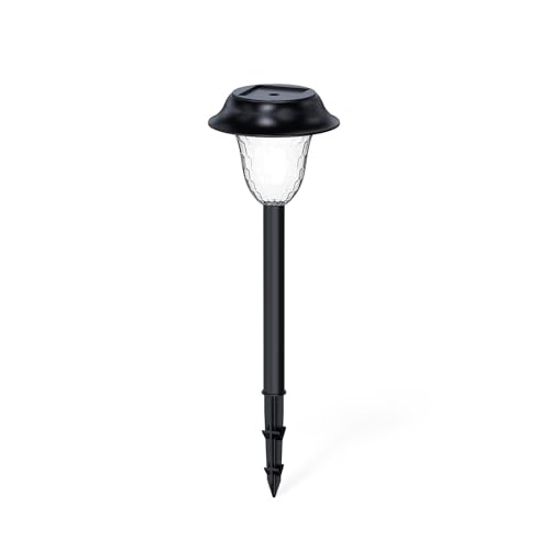 Tiergrade Solarlampen für Außen Garten, LED Gartenleuchten Solar Außen Wasserdicht Solarlampe für Gartenwege, Hof, Gehweg, Terrasse, Außen mit Erdspieß, 1 Stück, Schwarz von Tiergrade