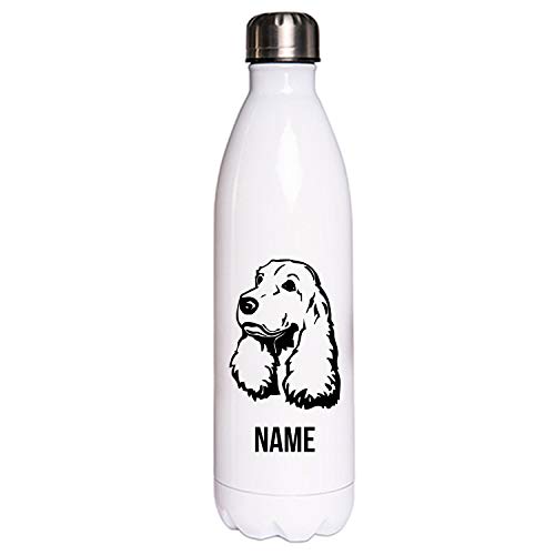 COCKER SPANIEL Hundemotiv Edelstahl Thermosflasche/Trinkflasche 750 ml mit Wunschnamen oder Text personalisiert (Cocker Spaniel) von Tierisch-tolle Geschenke