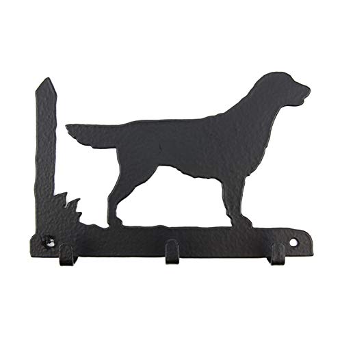 Tierisch-tolle Geschenke Flat Coated Retriever Leinengarderobe - Schlüsselbrett - Garderobe mit Hundemotiv von Tierisch-tolle Geschenke