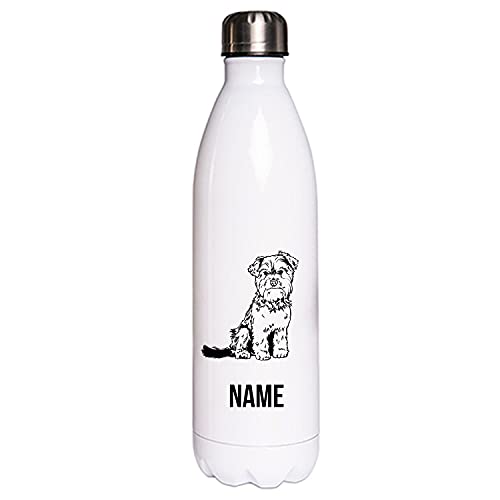 YORKSHIRE TERRIER Hundemotiv Edelstahl Thermosflasche/Trinkflasche 750 ml mit Wunschnamen oder Text personalisiert (Yorkshire Terrier 2) von Tierisch-tolle Geschenke