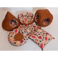 Kuschelzelt, Donut, Hängematte, Kuschelsofa, Kuschelhöhle Herbst Für Meerschweinchen von TierischeKuschelwelt
