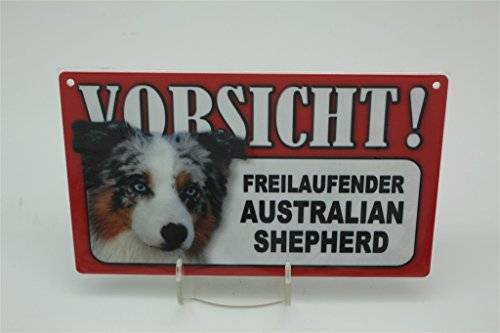 AUSTRALIAN SHEPHERD - Tierwarnschild - VORSICHT Tier Warnschild 20x12 cm Hund Hunde Schild 3 von Tierschild